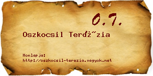 Oszkocsil Terézia névjegykártya